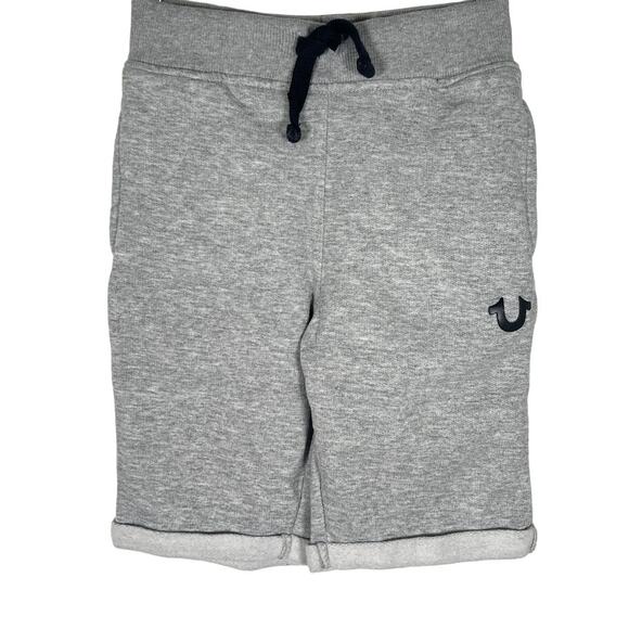 True Religion Kids Boy's Athletic Short 5 Gray Pull On Drawstring Roll Hem - Picture 1 of 7